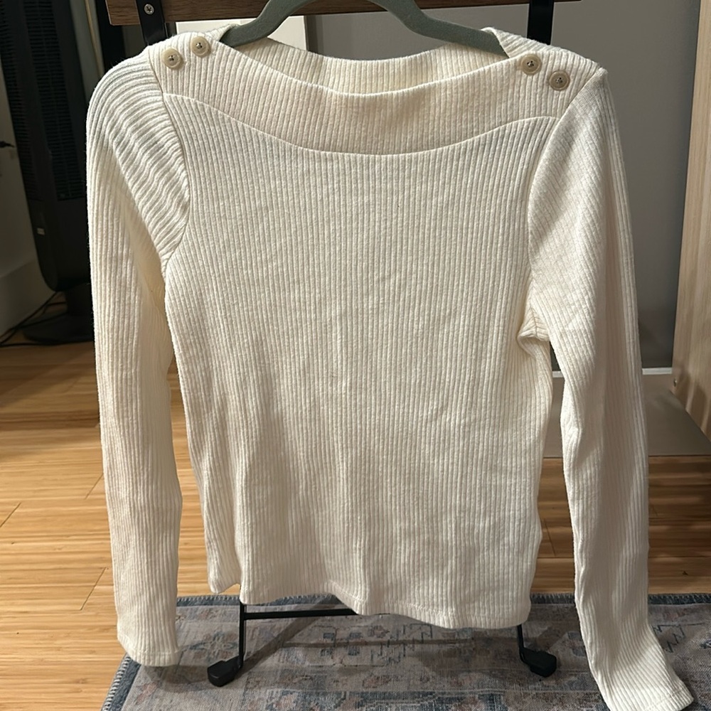 Madewell boatneck button sweater
